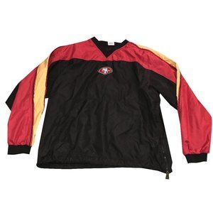 Adidas NFL San Francisco 49ers Niners Vintage V-Neck Pullover Windbreaker
